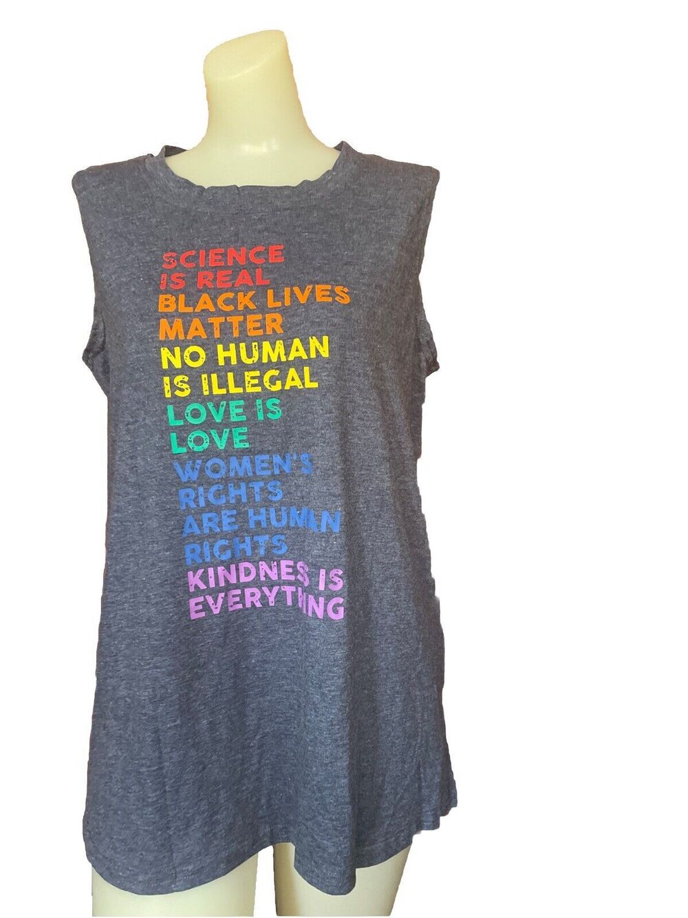 Science Is Real Black Lives Matter No Human Is Illegal Love Is Love Racer Tank L